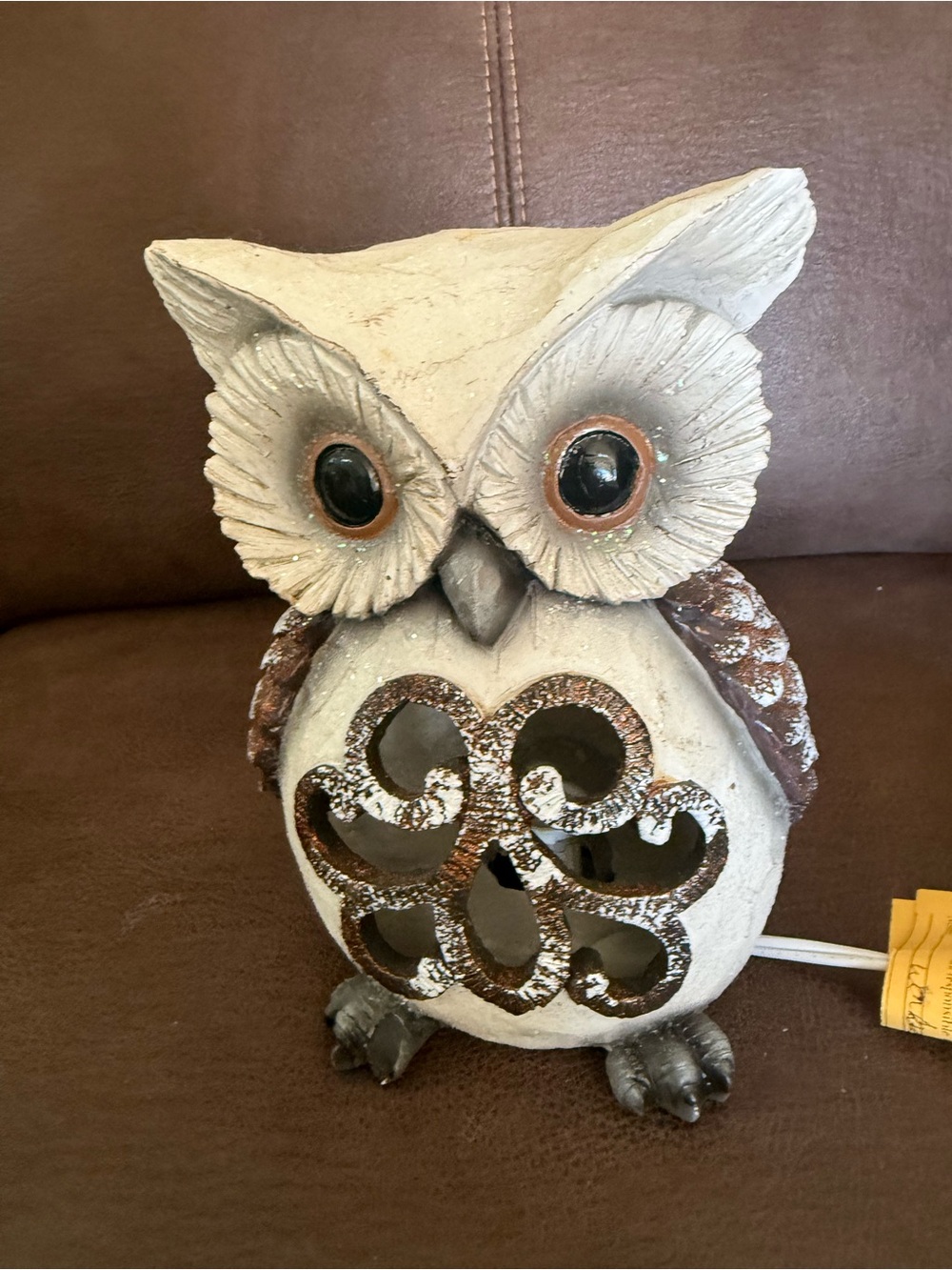 2013 Owl Accent Light Super Cute Sparkles 6" X 5" W